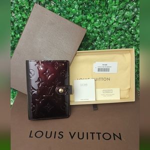 Authentic Louis Vuitton Amarante Vernis PM Agenda Organizer